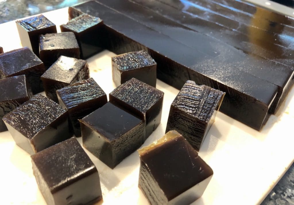 Agar agar coffee jelly
