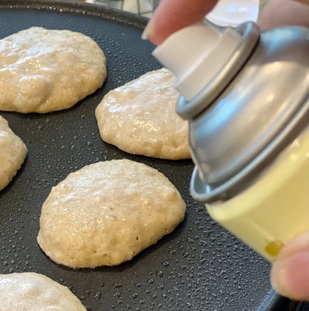 spraying oil on banana oat p