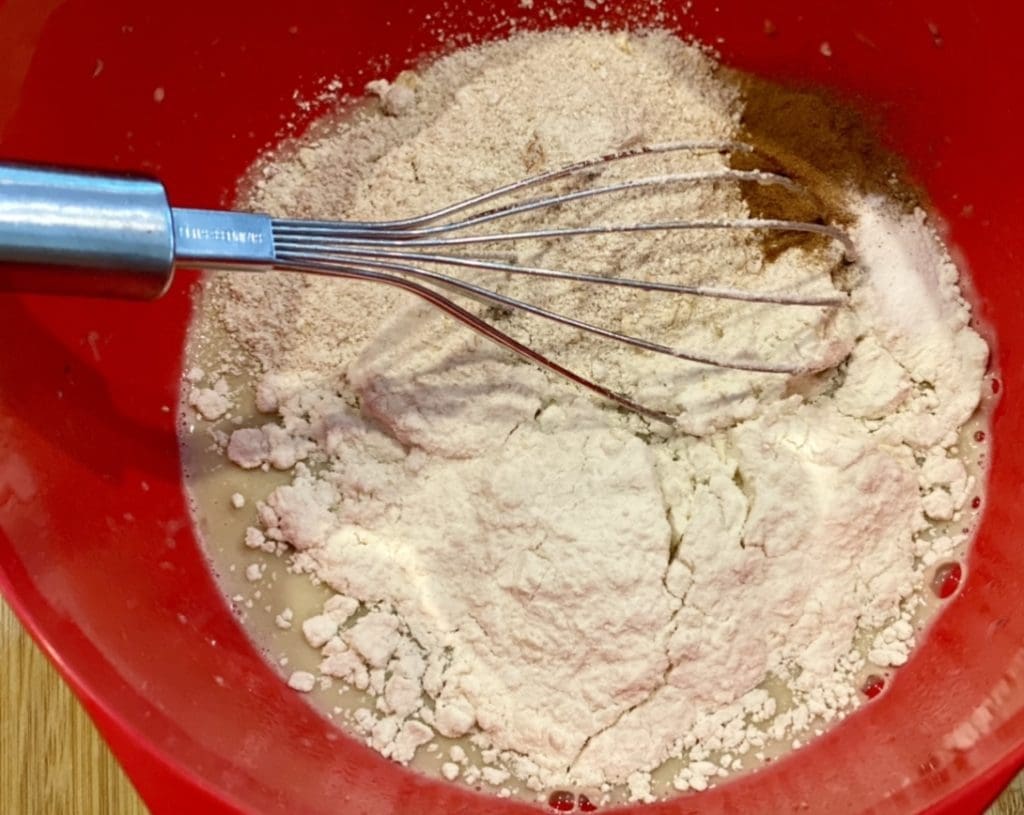 whisking dry ingredients