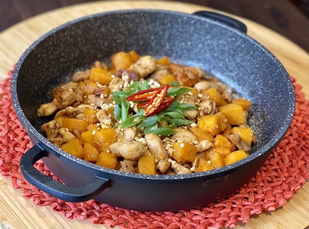 Thai chicken and pumpkin stir fry