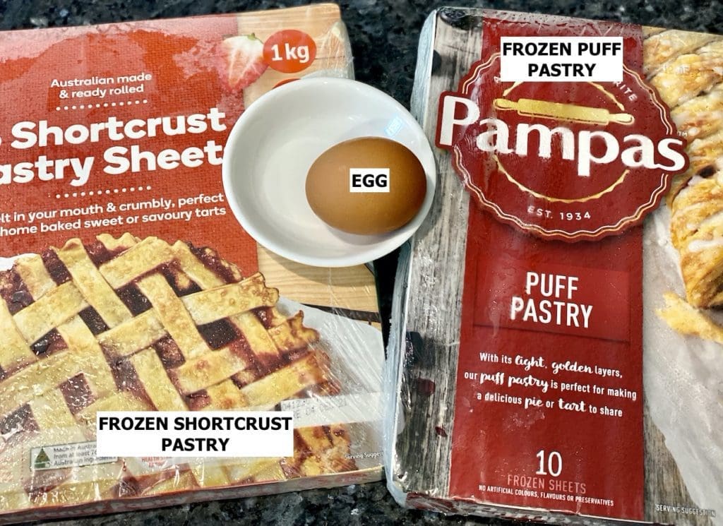Ingredients for Aussie beef pie