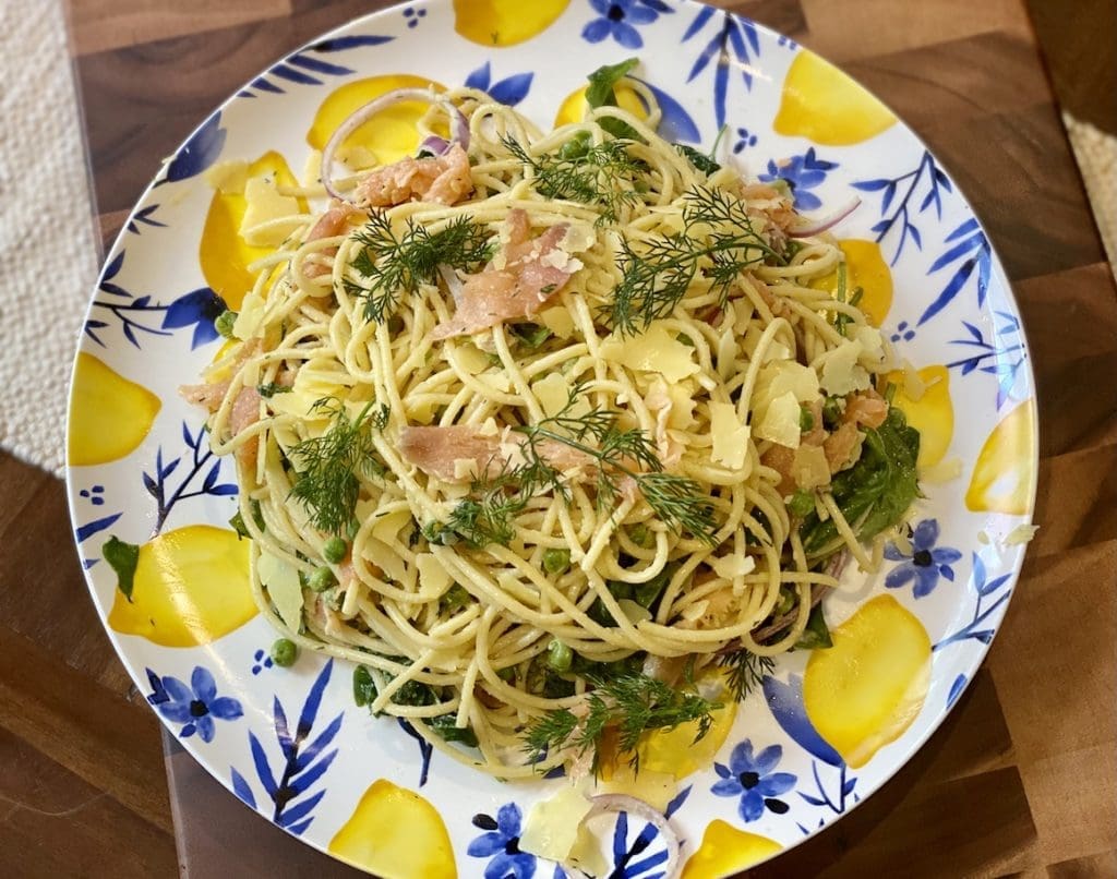 smoked salmon spaghetti