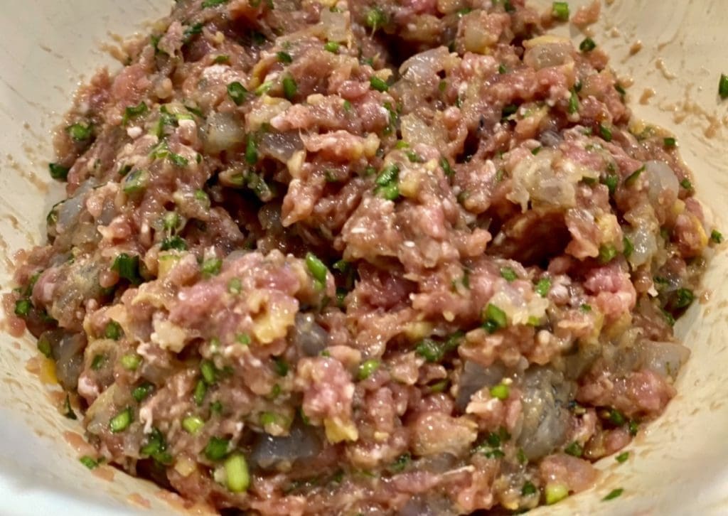 making the potsticker filling