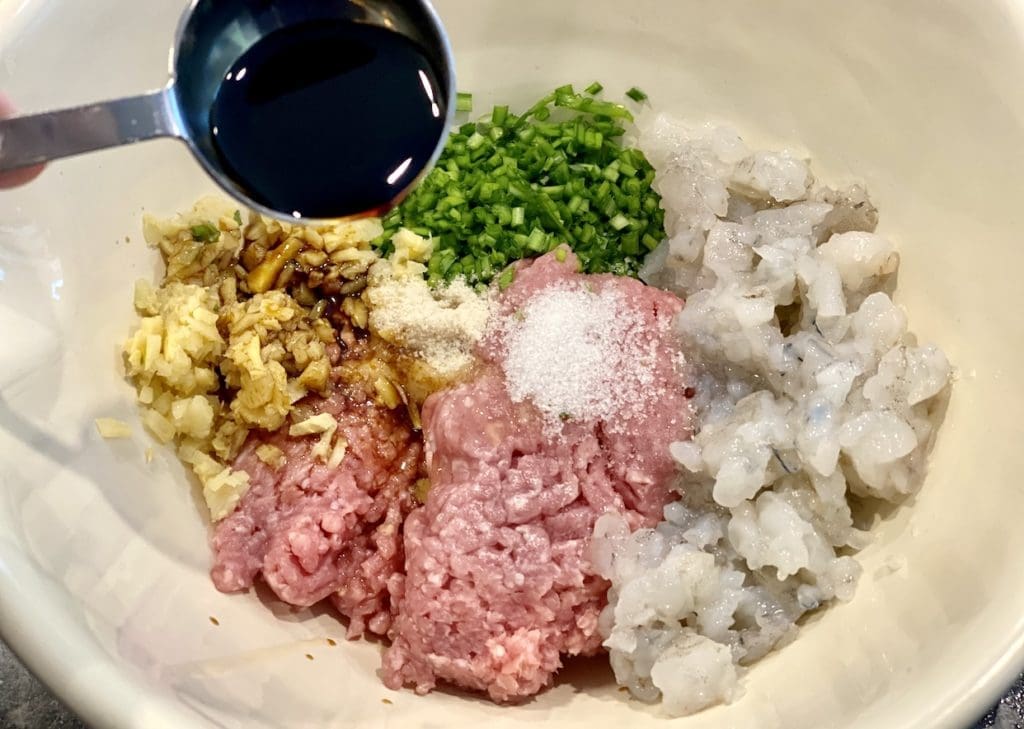 making the potsticker filling