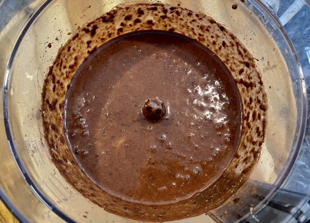 Baking the black bean cake