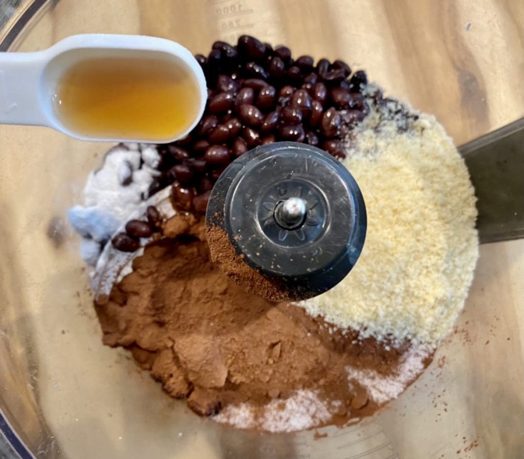 Using food processor to mix ingredients