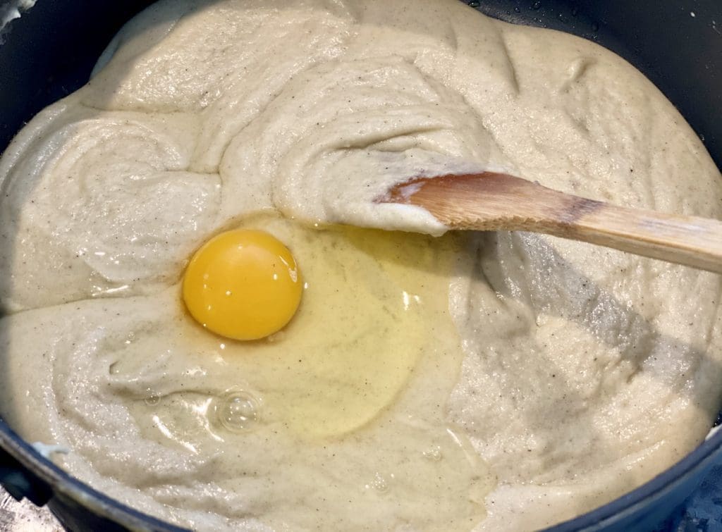 making the cheese topping