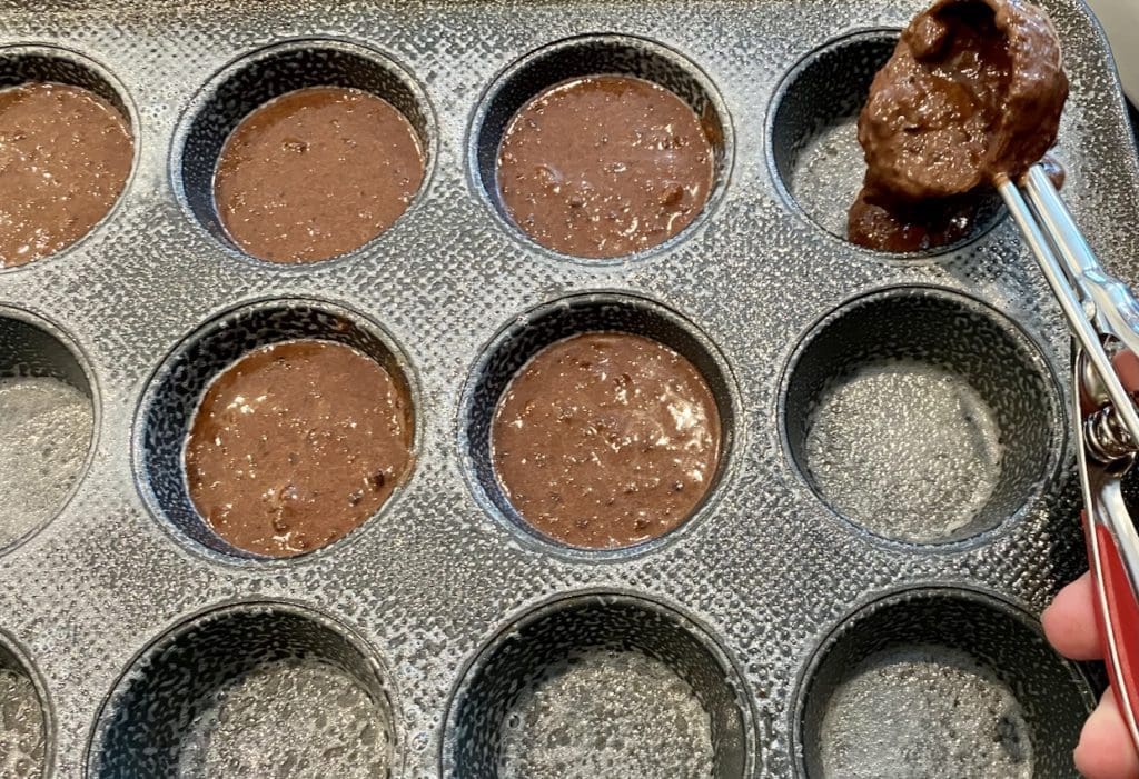 Baking the black bean cake