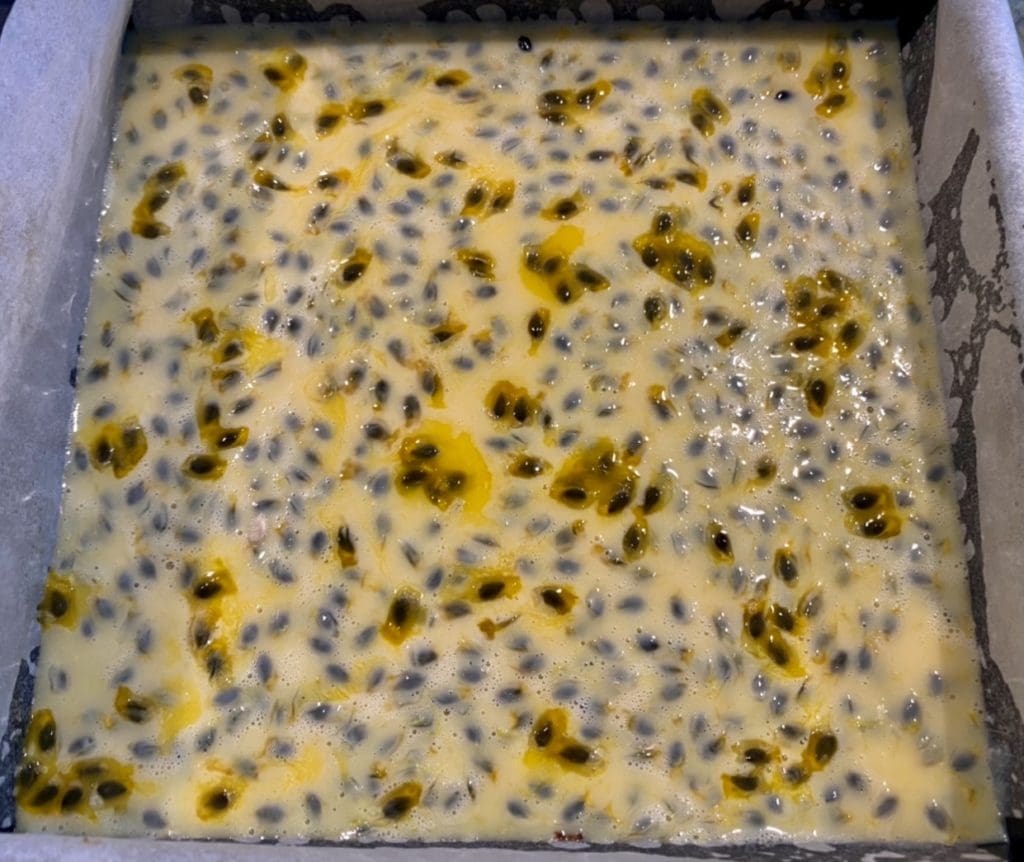 Easy passionfruit slice