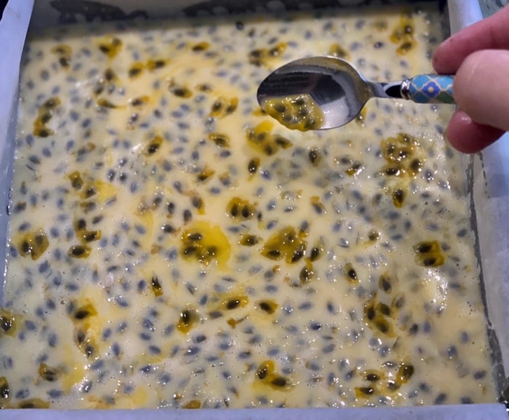 Easy passionfruit slice