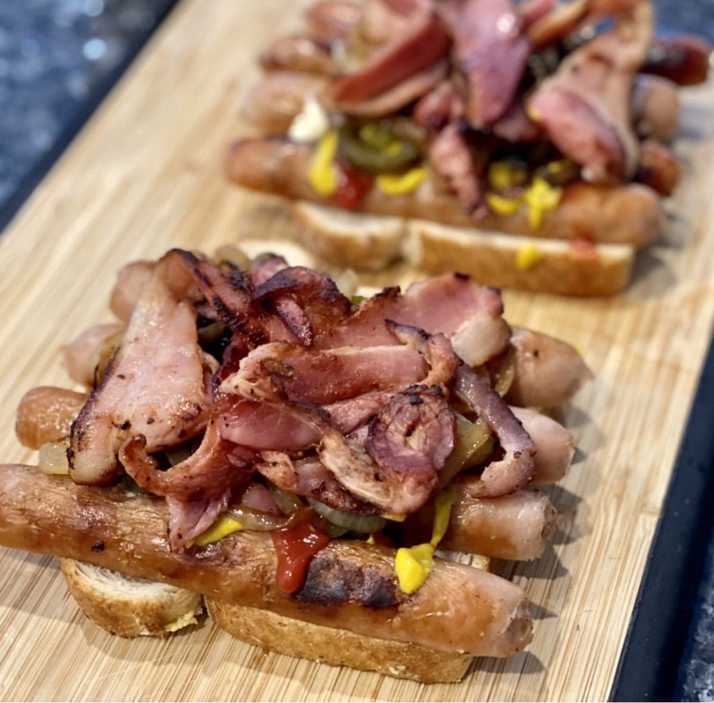 stacking up the sandwich