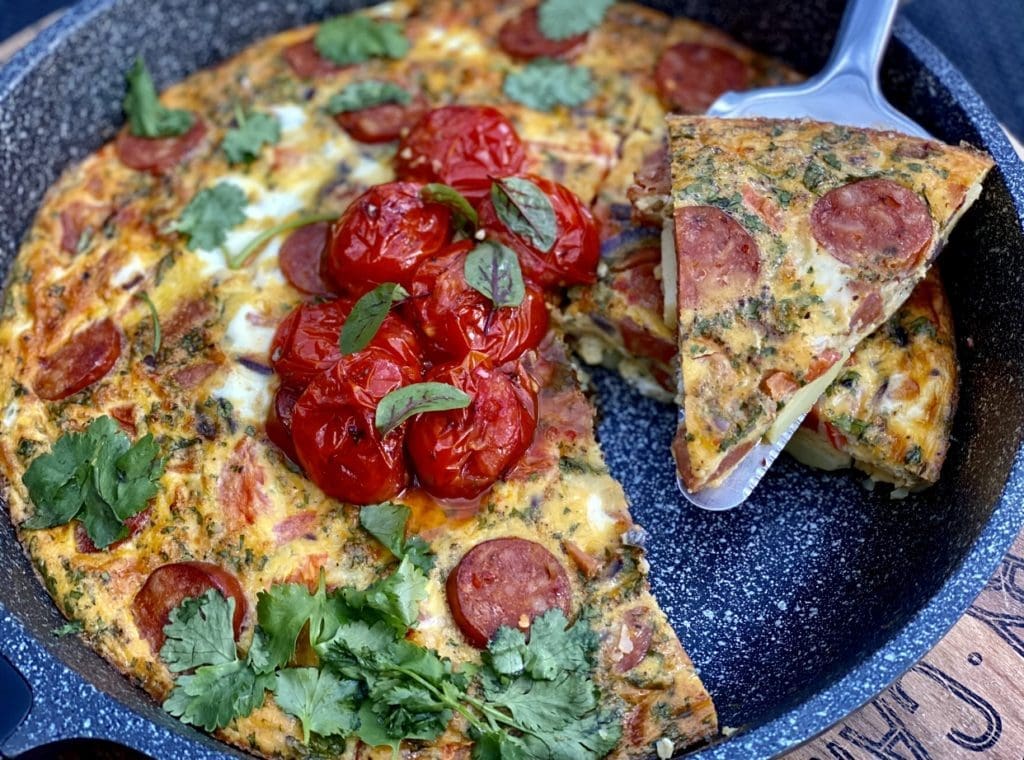 Spanish omelette with chorizo