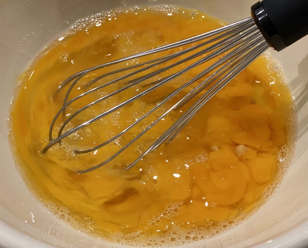 preparing the omelette