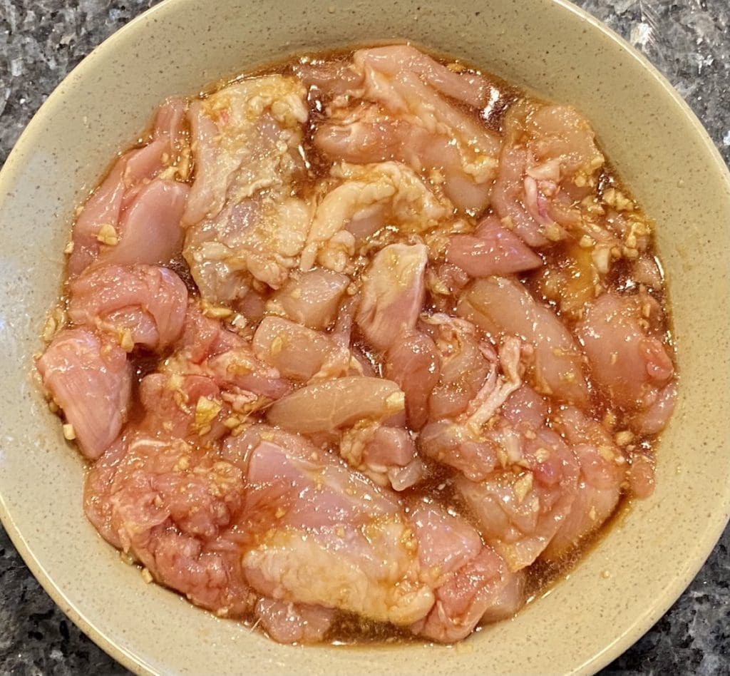 preparing the chicken