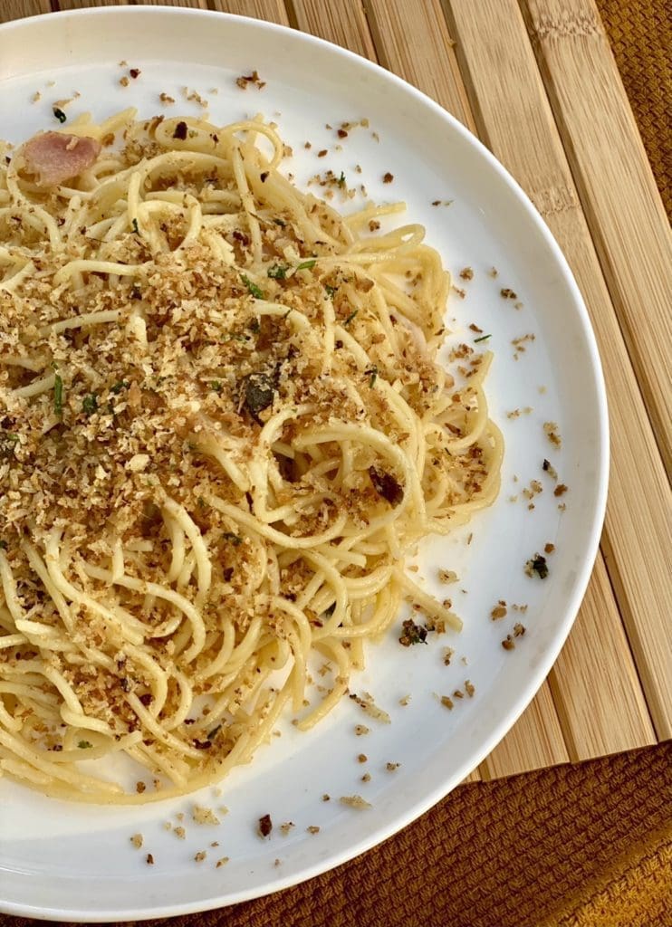 Anchovy Breadcrumbs spaghetti