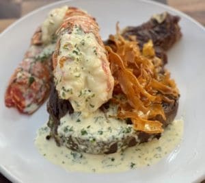 Surf turf steak lobster