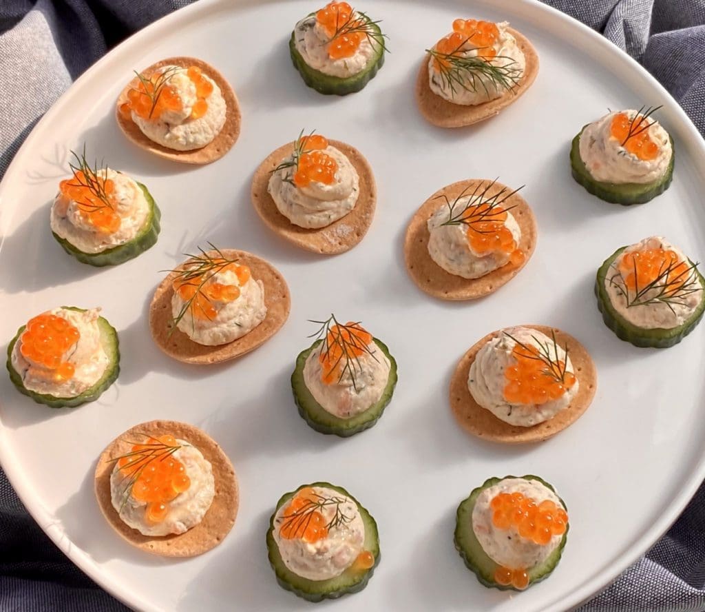 Smoked Salmon Canapes with Cream Cheese - Hint of Healthy