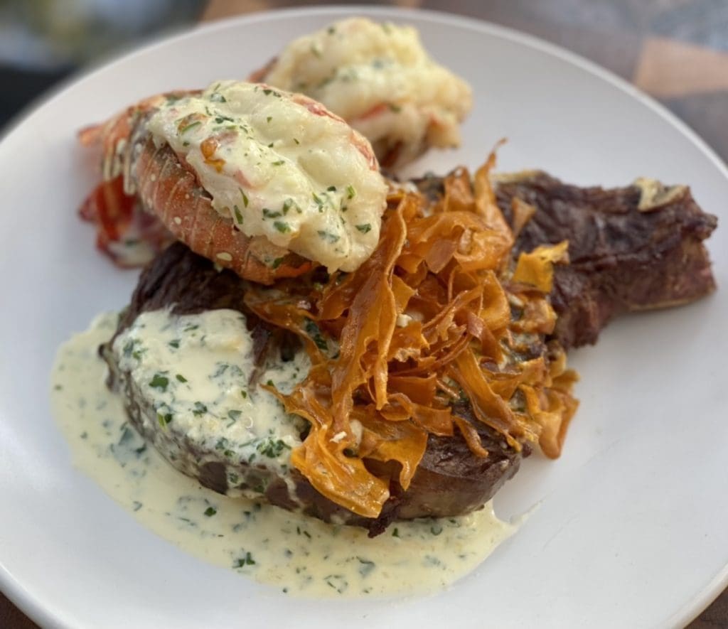 Surf turf steak lobster