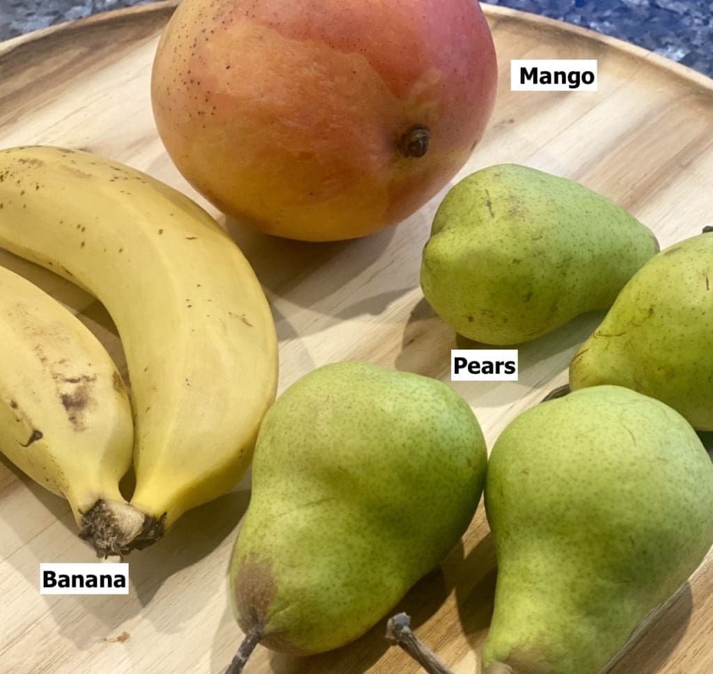 Mango Purée For Baby with pear and banana
