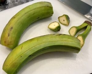 preparing the plantains