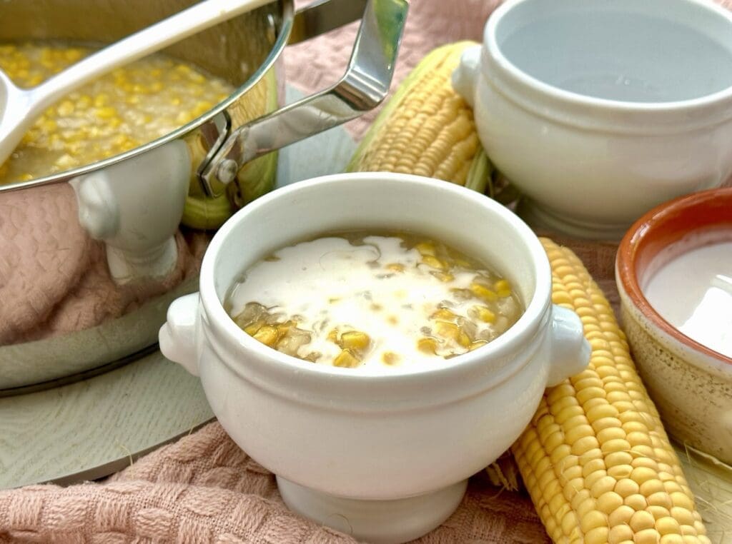 Sweet Corn Pudding with Sticky Rice