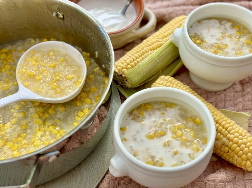 Sweet Corn Pudding with Sticky Rice