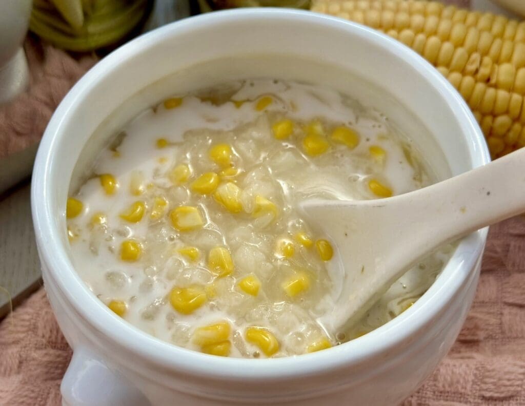 Sweet Corn Pudding with Sticky Rice