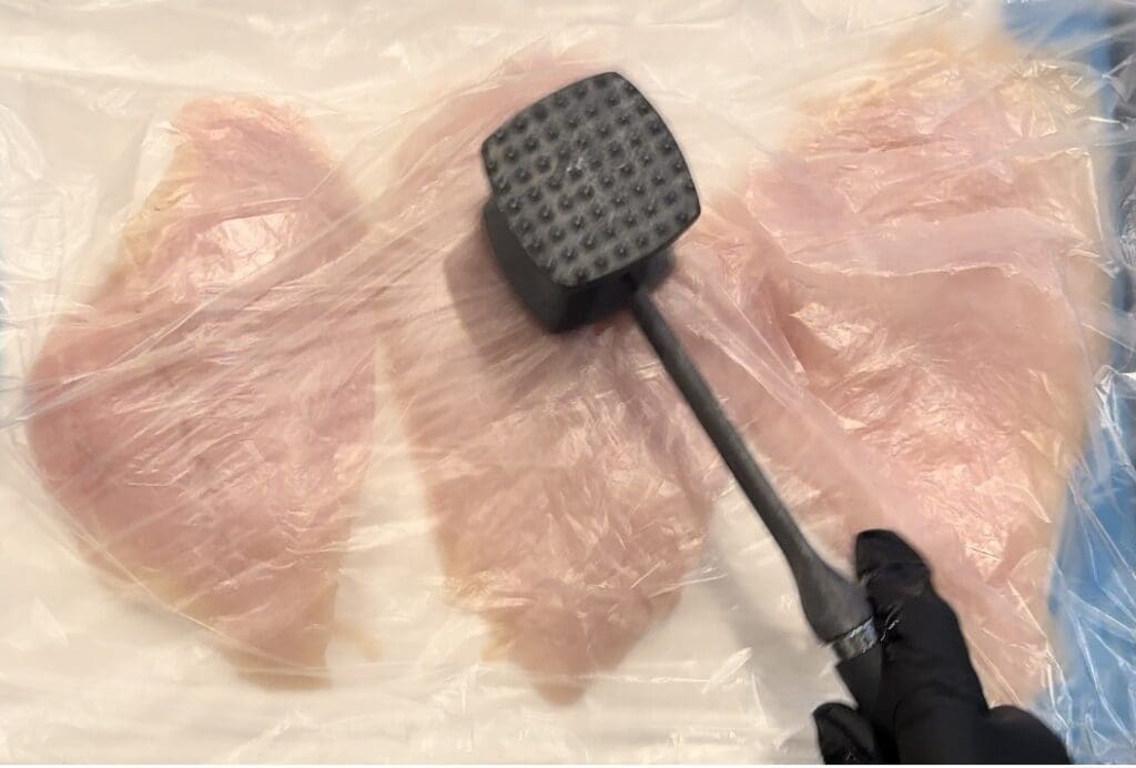 preparing the chicken