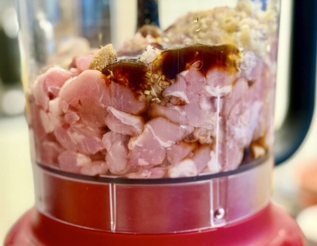 processing ingredients into a paste