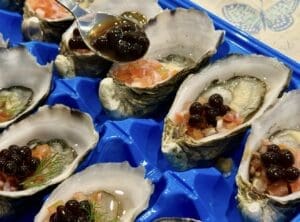 Oysters with Balsamic Pearls