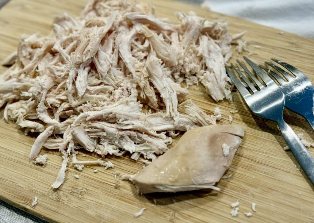 shredding the chicken