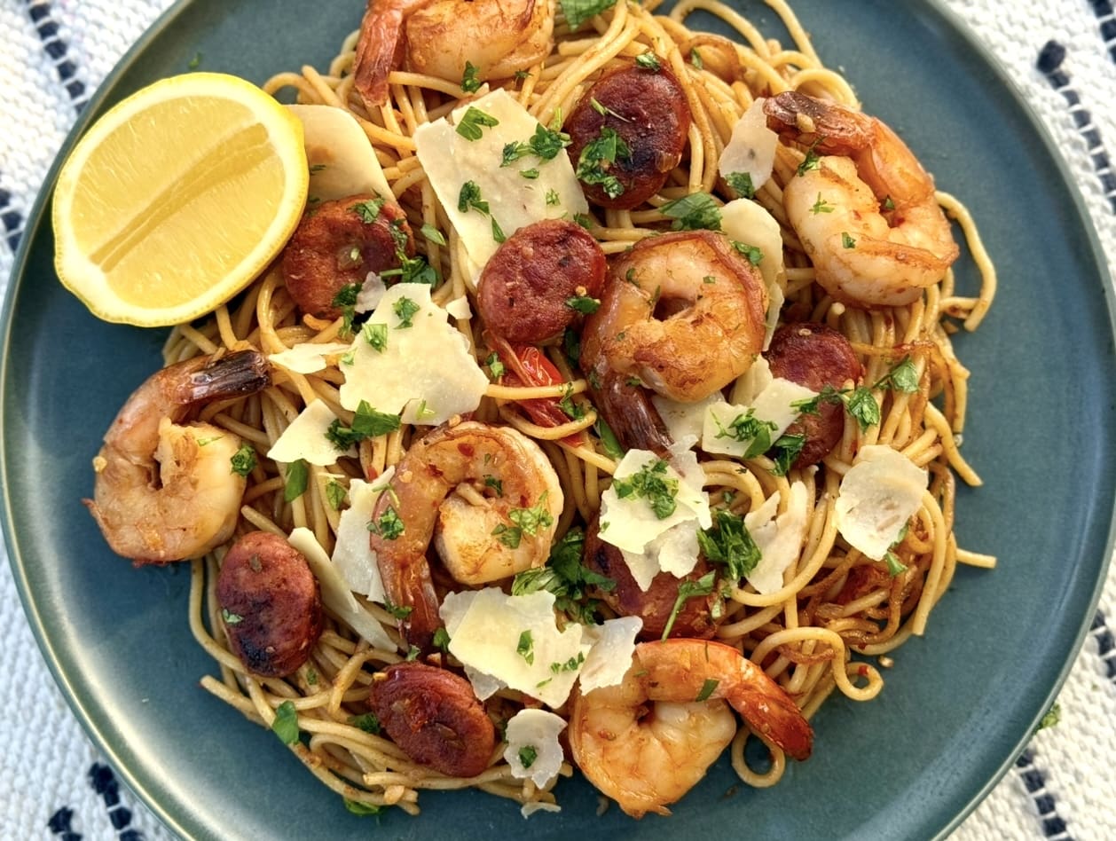 prawn and chorizo pasta
