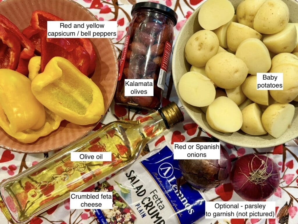 ingredients for the tray