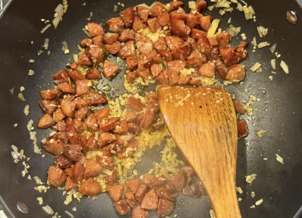 browning the chorizo