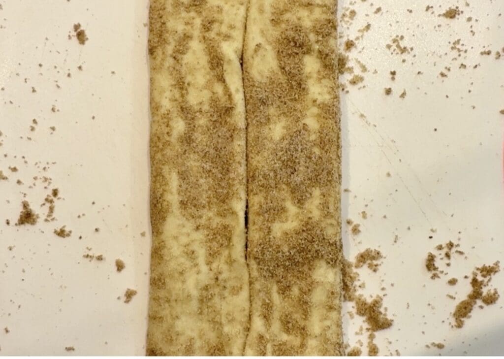 Folding the palmiers into a log